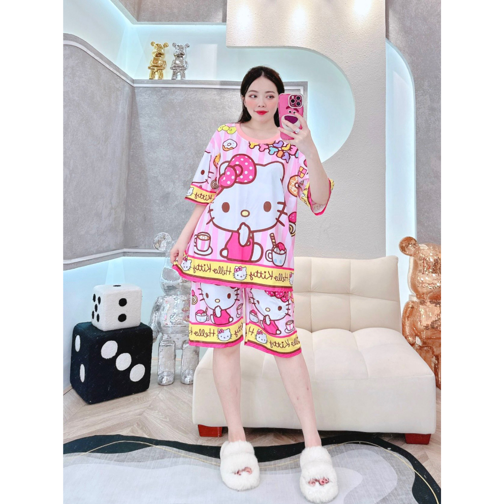 Đồ bộ bigsize lửng thun lạnh in 3d hoạt hình - Phương Tip. hongduyen_2188.