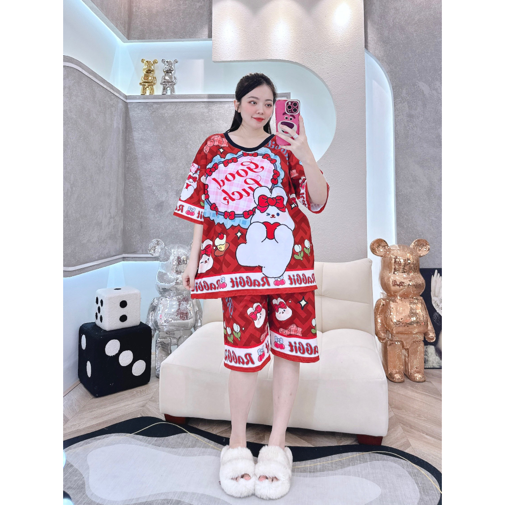 Đồ bộ bigsize lửng thun lạnh in 3d hoạt hình - Phương Tip. hongduyen_2188.