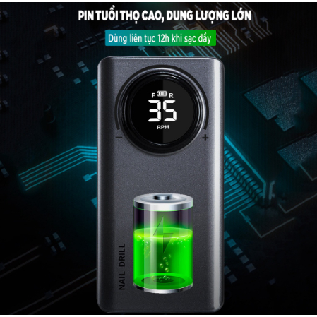 Máy Mài Móng MANICURE UV-201, Máy Mài Nail Mài Gel Tích Điện Cầm Tay Mini Cao Cấp-Tặng Kèm Bồ Đầu Mài, Bảo Hành 12 Tháng