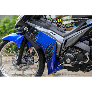 Tem Exciter 2008 - 2010 mẫu 135 LC tem lửa (Xanh)