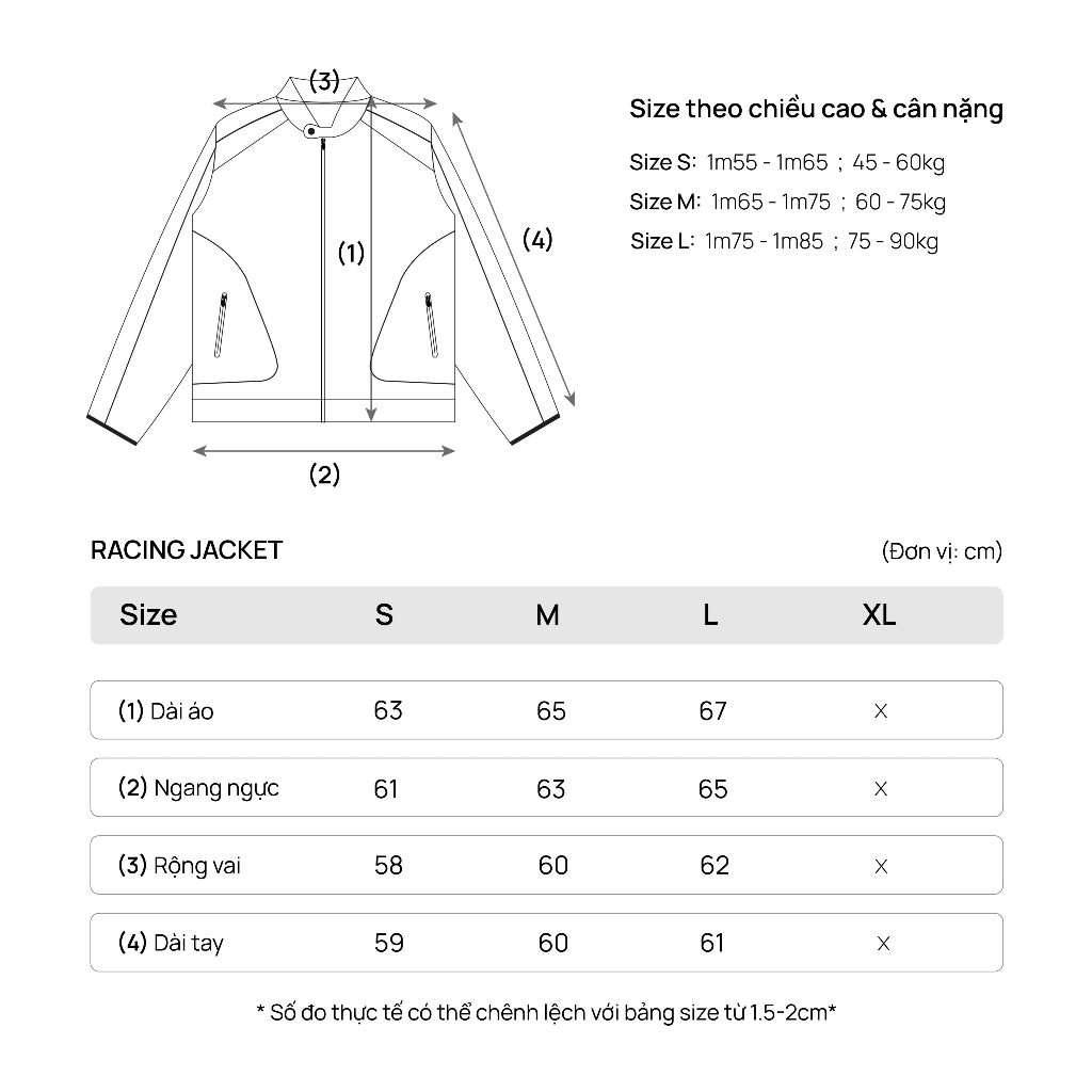 Áo Khoác TSUN Racing Jacket - Đen - [UNISEX] - Vải Dù 2 Lớp - Chi Tiết Thêu