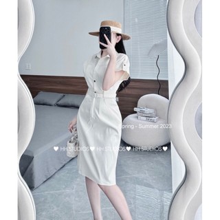 Váy kaki thô nữ tính sang chảnh đi làm, đi chơi, đi biển đều xinh