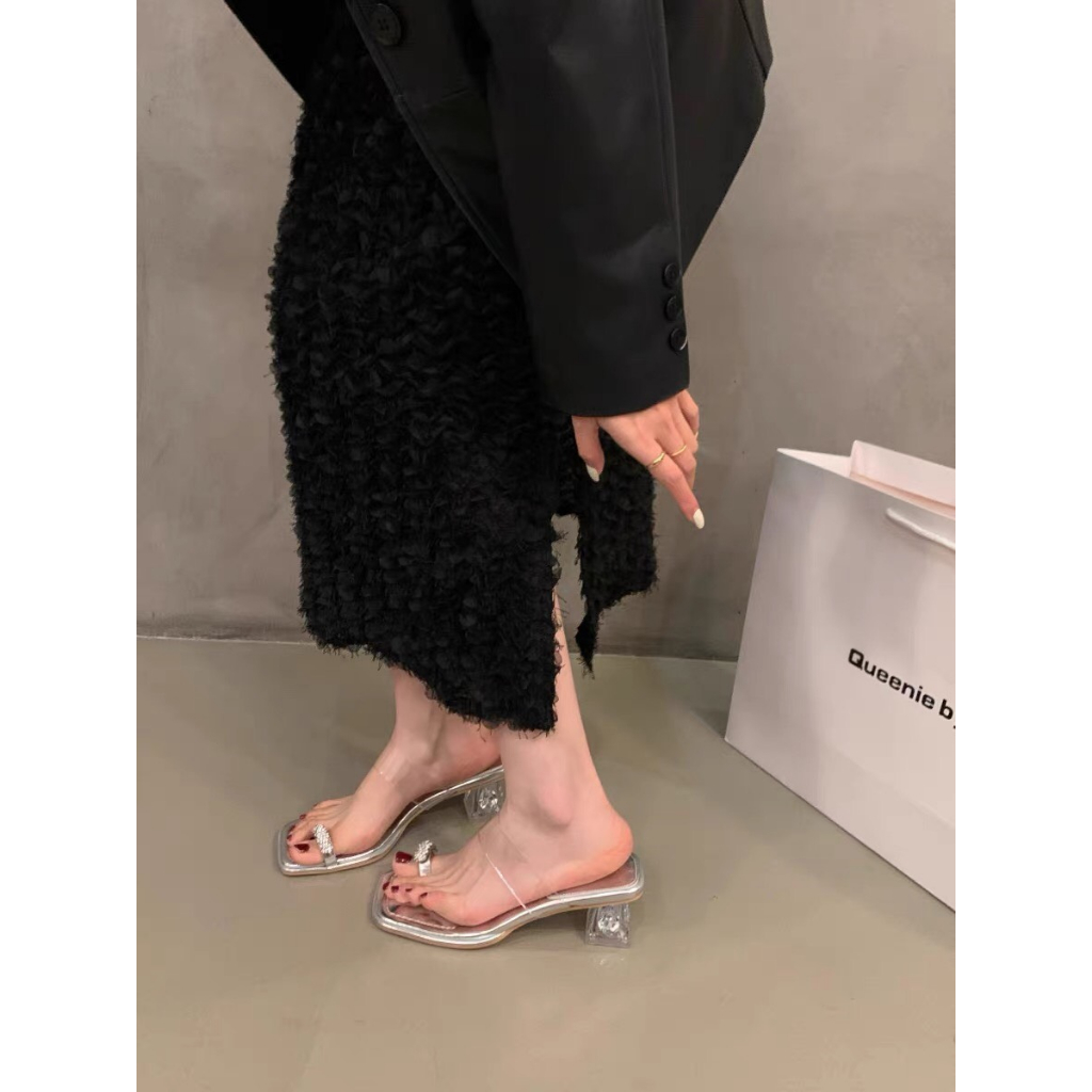 Sandal xỏ ngón đá gót phale, cao got trong xỏ ngón quai trong, đế thấp dễ đi hàng cao cấp