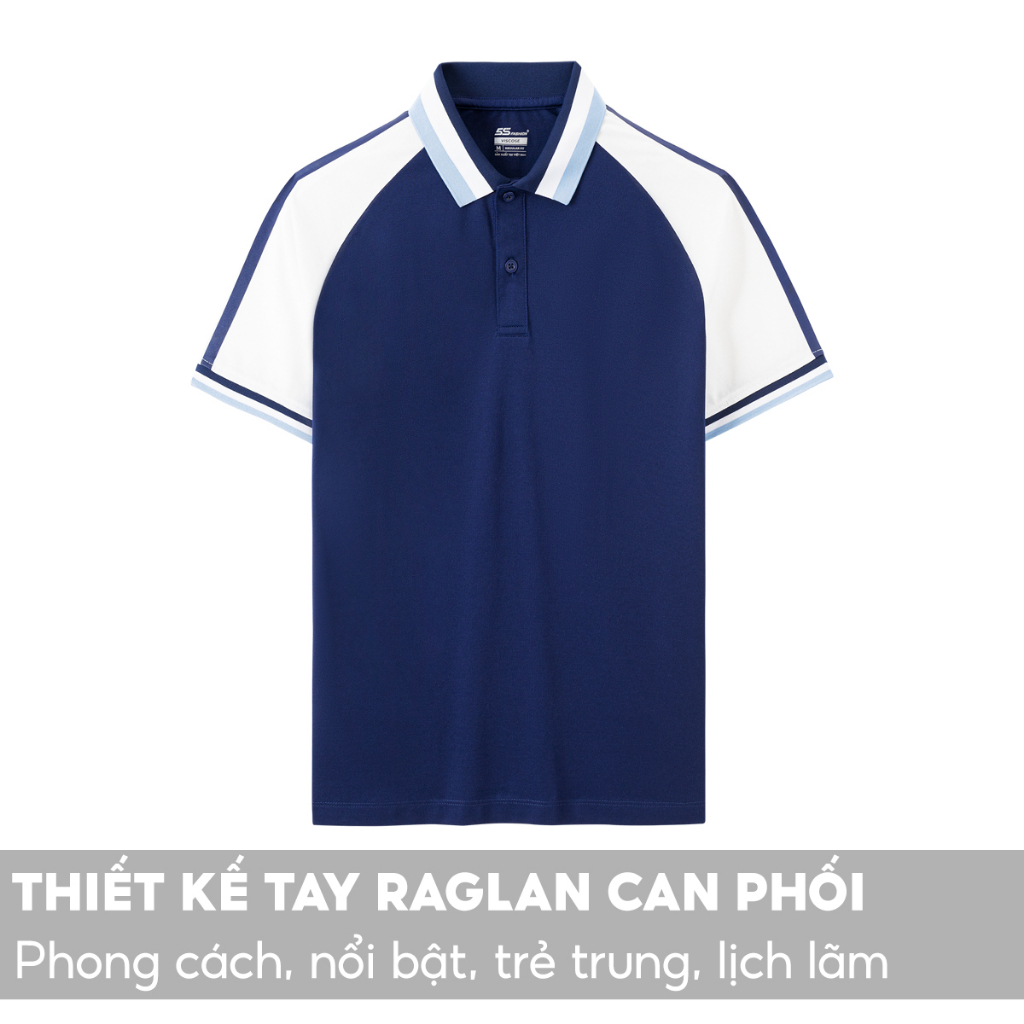 Áo Polo Nam 5S FASHION Tay Raglan Can Phối Màu Nổi Bật, Chất Viscose Kết Hợp Cotton Mềm, Mát, Thấm Hút Tốt (APC23093)