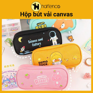 Hộp bút vải canvas, bóp viết vải dễ thương