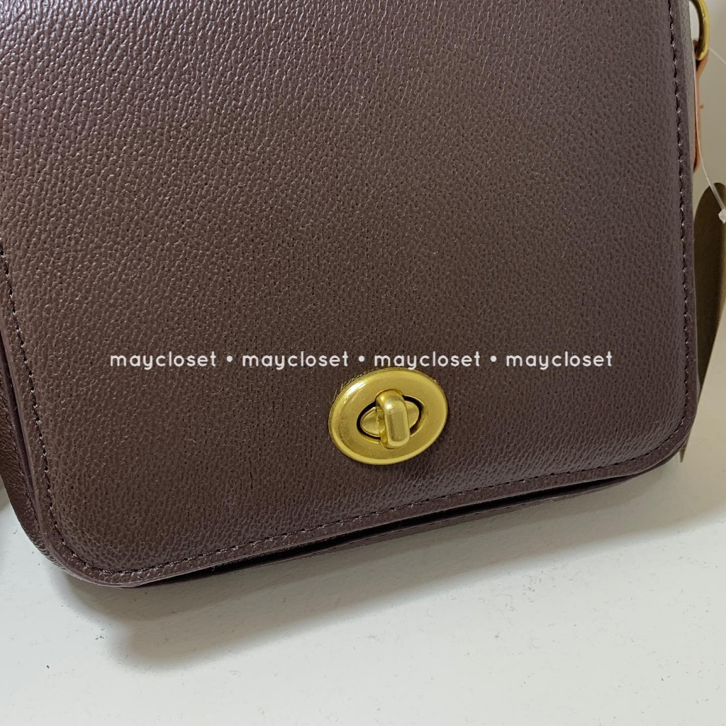 Túi da nâu cứng cáp đeo chéo 2 size