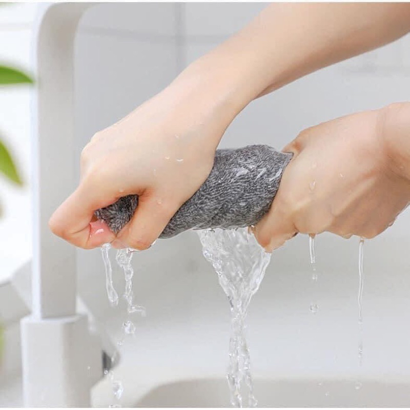 Set 10 khăn lau bếp đa năng sợi than tre siêu thấm hút
