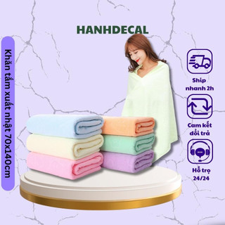 Khăn tắm lớn xuất nhật khăn tắm lông nhiều màu mềm mịn thấm hút không ra màu 70x140cm HANHDECAL1