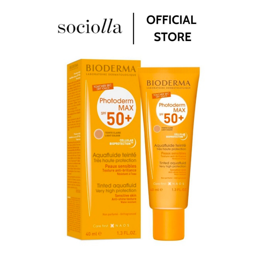 Kem Chống Nắng Tông Màu Tự Nhiên Bioderma Photoderm Max Aquafluide Teinte Claire SPF50+ 40ml