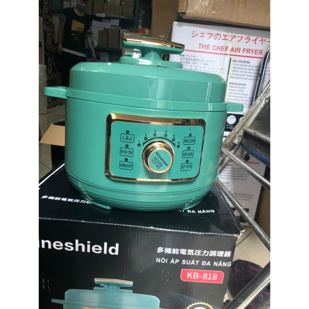 Nồi Áp Suất Điện Nineshield KB818, Nồi Hầm Áp Suất Điện Tử Cao Cấp Nấu Cơm, Hầm Xương Siêu Tiện Lợi