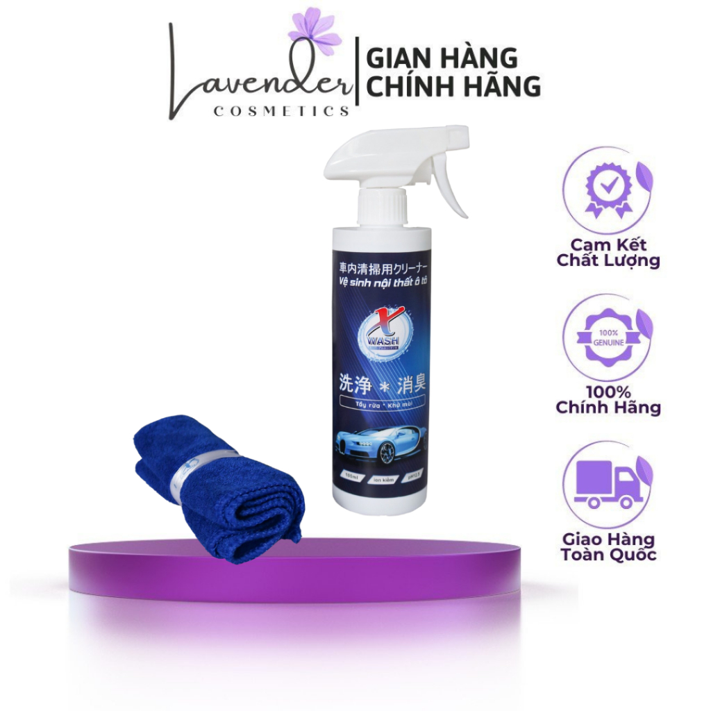 Dung Dịch XWASH FOR CAR Vệ Sinh Nội Thất Ô Tô Khử Mùi Xe Hơi Không Hóa Chất 100ml