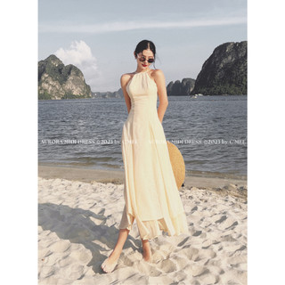 Đầm cổ yếm dáng dài Aurora Midi Dress