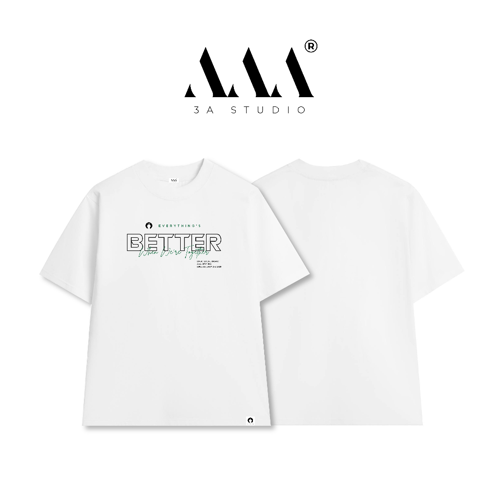 Áo thun Local Brand "BETTER" 3A.STUDIO , Áo thun unisex nam nữ form rộng oversize chất liệu 100% Cotton