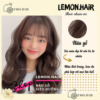 thuốc nhuộm tóc màu nâu gỗ + tặng oxy trợ dưỡng - lemon.hair