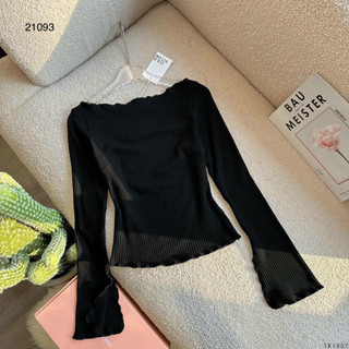 Áo thun gân tay dài xoè basic 21093