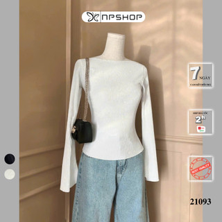 Áo thun gân tay dài xoè basic 21093