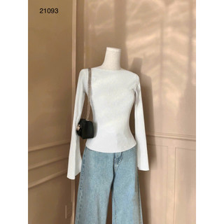 Áo thun gân tay dài xoè basic 21093
