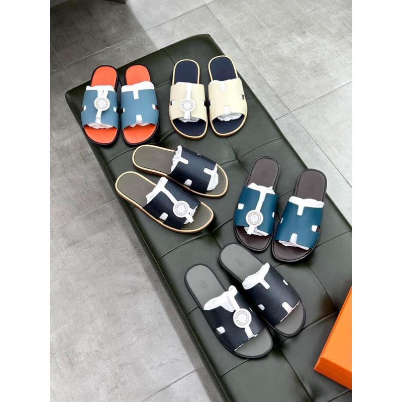 Hàng Có Sẵn!! Dép Hm Hermes Izmir Sandal Full Màu Da Sần Dép Quai Ngang Chữ H Form Size Chuẩn Full Box