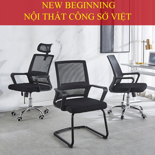 Ghế Văn Phòng, Ghế Xoay Tựa Đầu, Ghế xoay không tựa đầu - bộ 3 sử dụng đồng bộ văn phòng hiện đại.