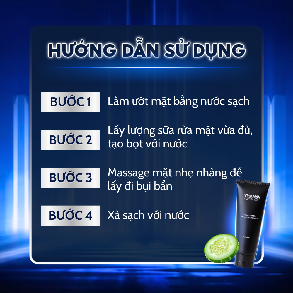 Combo Năng Động Trueman 2 Sản Phẩm Sữa Tắm Gội 3 In 1 Sữa Rửa Mặt Và Quà Tặng Bông Tắm Tròn Dưỡng Da Tối Ưu Cho Nam Giới