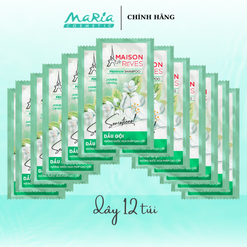 Gội hương nước hoa Pháp cao cấp Maison De Rêves hoa Lài pha lê, suôn mượt, ngừa gãy rụng 6g