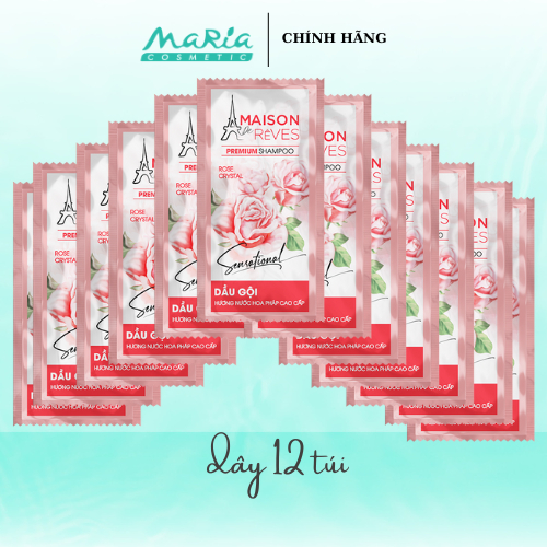 Gội hương nước hoa Pháp cao cấp Maison De Rêves hoa Hồng pha lê, suôn mượt, ngừa gãy rụng 6g