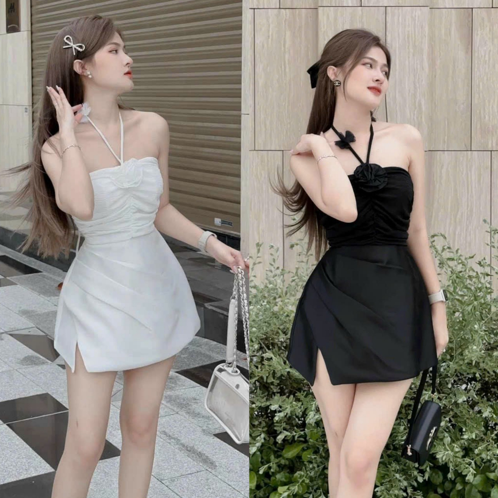 Jum nữ dáng ngắn 2 màu cơ bản, chất liệu tapta phối xốp sọc có lót và mút ngực cho nàng diện đi chơi, dự tiệc [956]