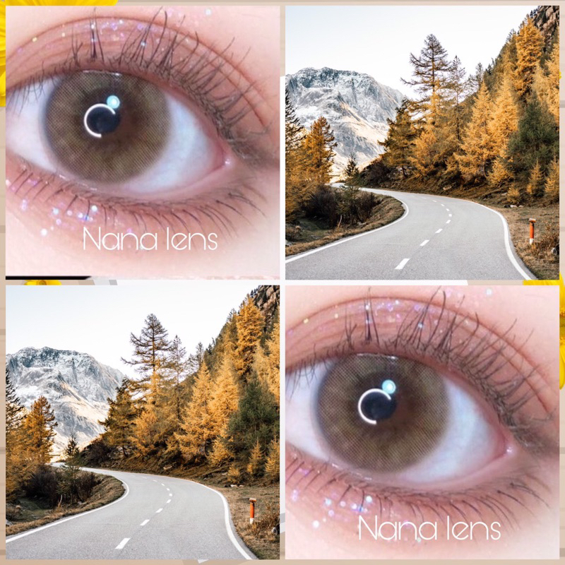 Lens nâu sáng nhẹ không viền lên màu tây tự nhiên nhẹ nhàng (tặng kèm khay đựng)