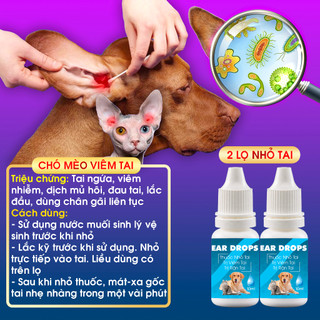 2 Lọ Nhỏ Viêm Tai, Hôi Tai, Ngứa Tai Cho Chó & Mèo