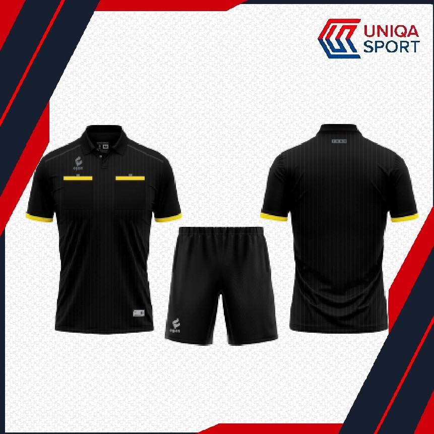 Quần áo trọng tài bóng đá kiểu dáng polo vải cao cấp thoáng mát