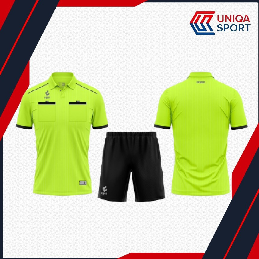 Quần áo trọng tài bóng đá kiểu dáng polo vải cao cấp thoáng mát