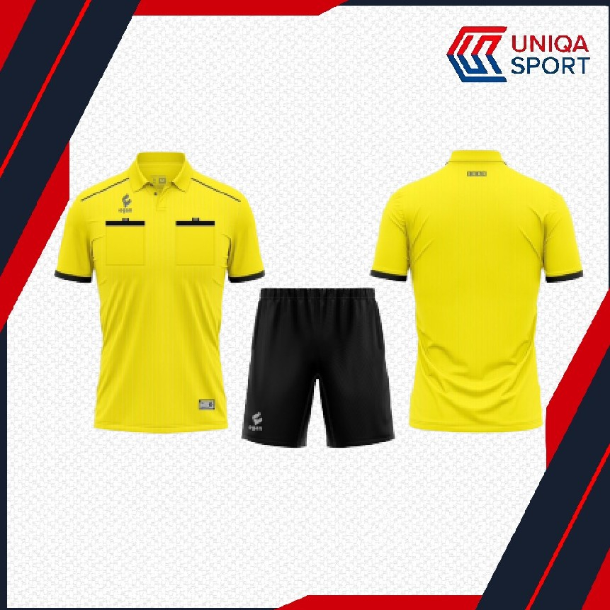 Quần áo trọng tài bóng đá kiểu dáng polo vải cao cấp thoáng mát