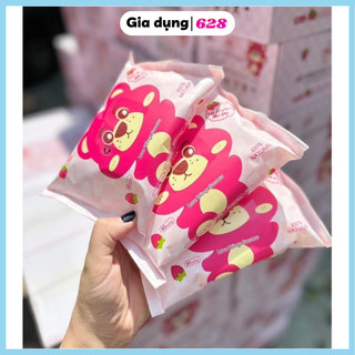 Khăn ướt giấy gấu dâu không mùi thùng 10 gói _Gia dụng 628
