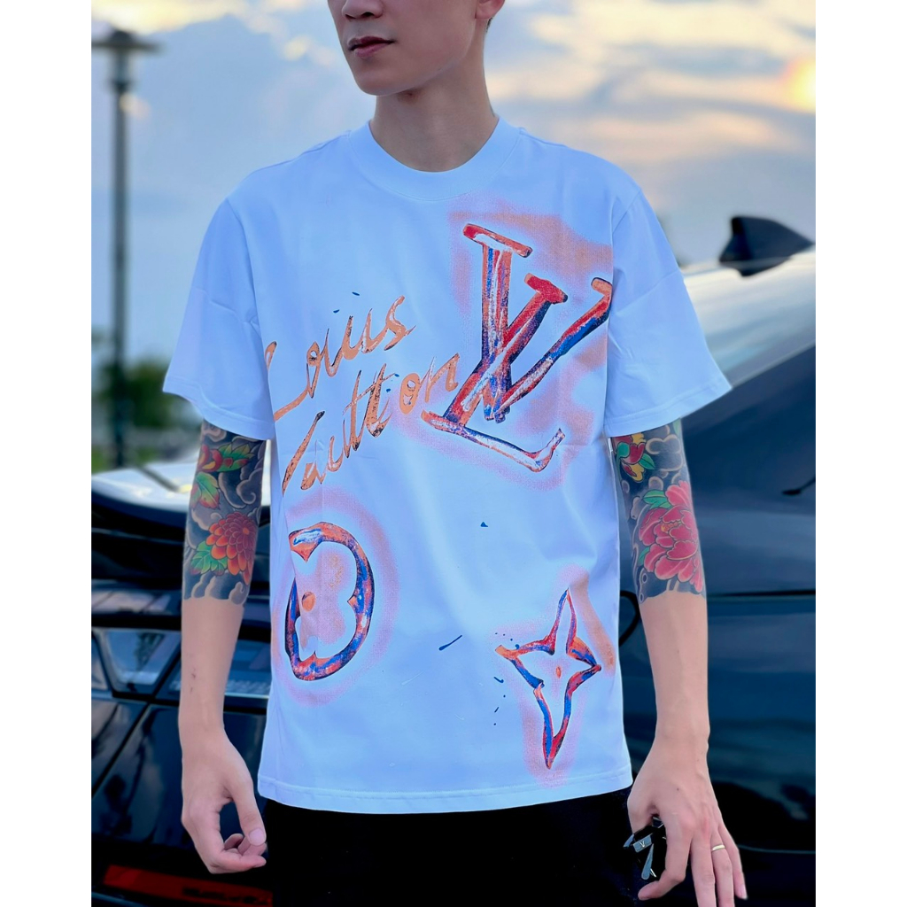 Áo Thun Nam Nữ LV In Hoạ Tiết 3D Chất Liệu Cotton Co Dãn Hai Chiều, Thời Trang Nan Siêu Cấp