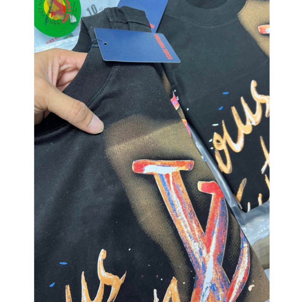 Áo Thun Nam Nữ LV In Hoạ Tiết 3D Chất Liệu Cotton Co Dãn Hai Chiều, Thời Trang Nan Siêu Cấp