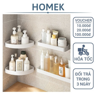 Kệ nhà tắm dán tường HOMEK, Kệ góc dán tường, Kệ mỹ phẩm dán tường siêu chắc