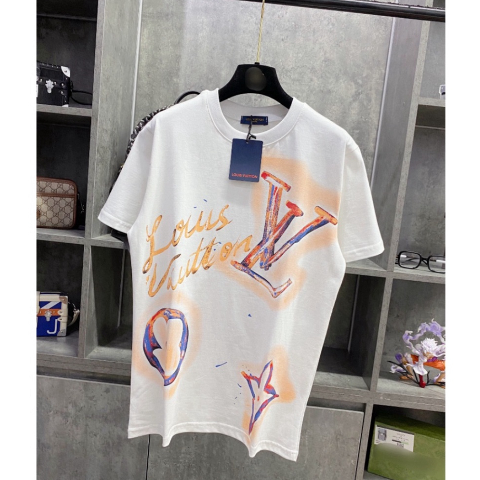 Áo Thun Nam Nữ LV In Hoạ Tiết 3D Chất Liệu Cotton Co Dãn Hai Chiều, Thời Trang Nan Siêu Cấp