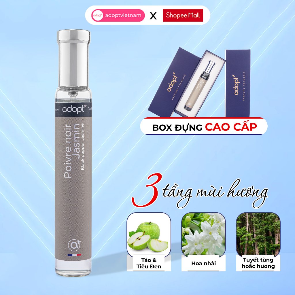 Nước hoa nam thơm lâu Adopt Jasmin tinh dầu thơm chính hãng Pháp lưu hương đến 12 tiếng đẳng cấp phái mạnh
