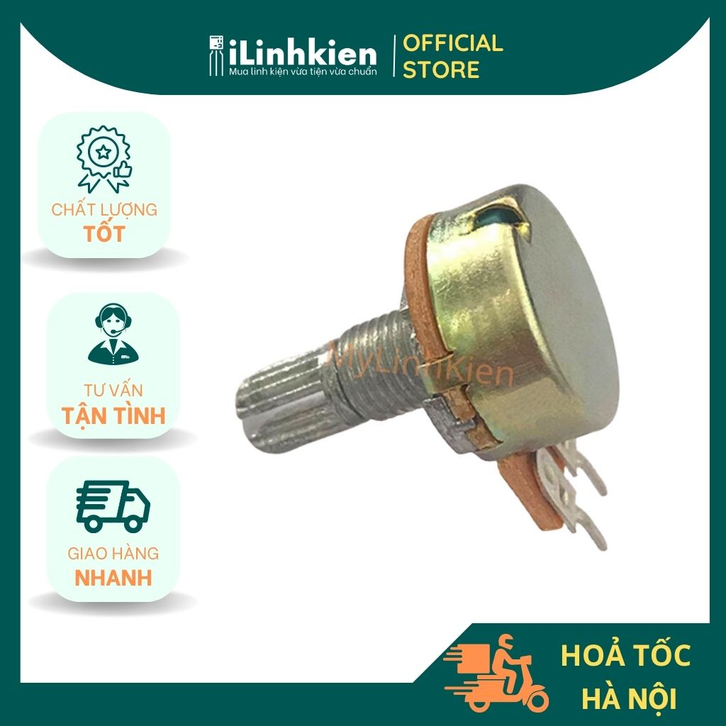 Chiết áp đơn WH148 15mm đầy đủ giá trị.