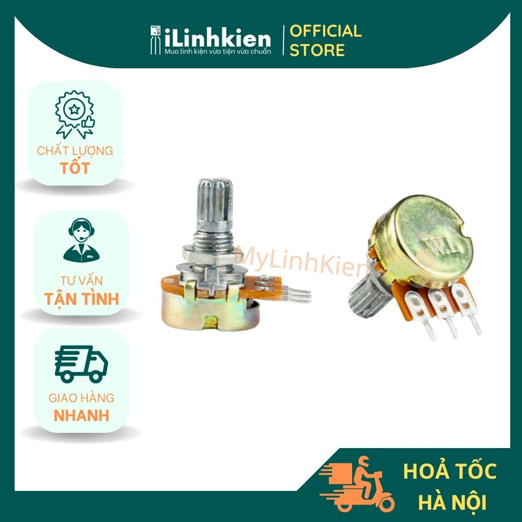 Chiết áp đơn WH148 15mm đầy đủ giá trị.