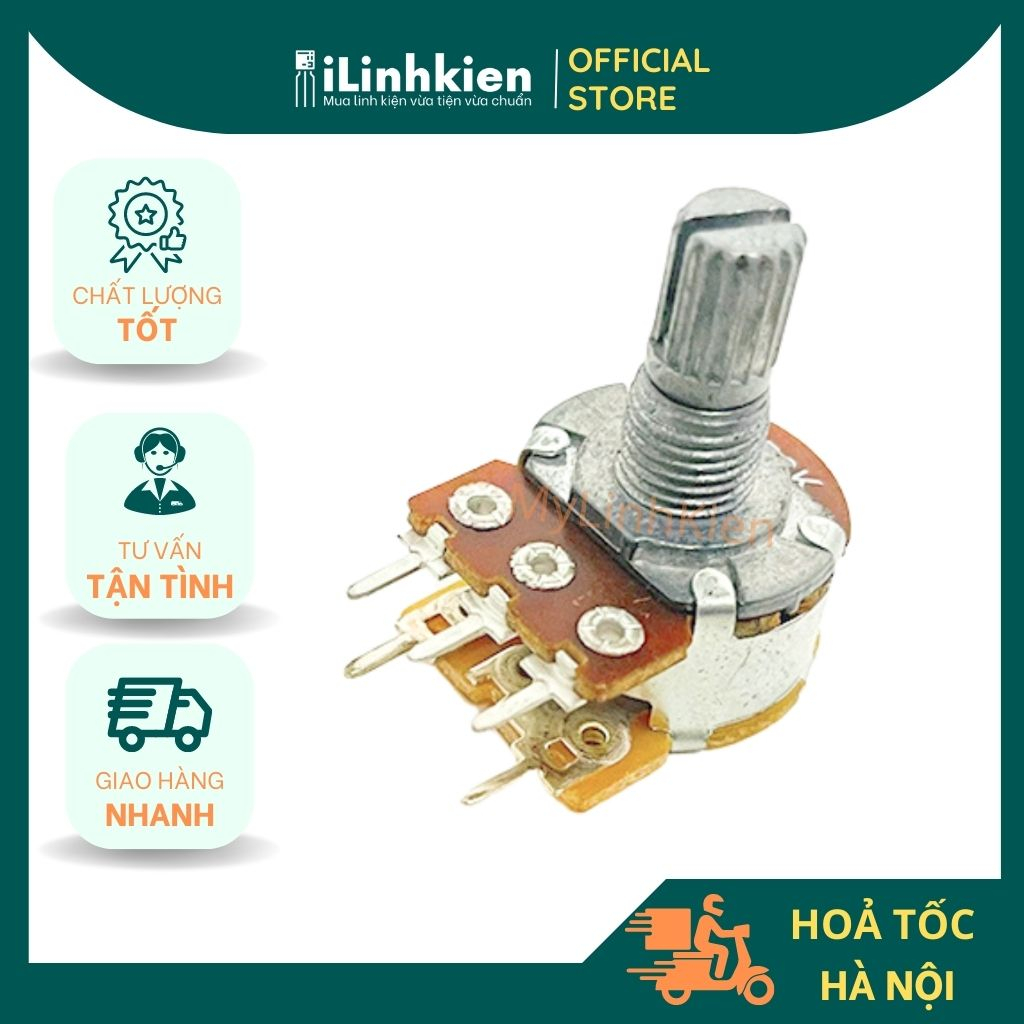 Chiết áp đôi WH148 100K 15mm chất lượng cao