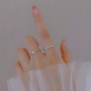 Set nhẫn bạc cặp tim đá gồm 2 nhẫn tim và hàng đá, Tiệm Bạc Mê Ly cam kết bạc chuẩn