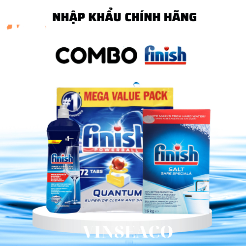 Viên rửa bát finish Quantum ultimate 100 50, quantum 72 60 34 27,nươc làm bóng finish 400,800 dùng cho máy rửa bát