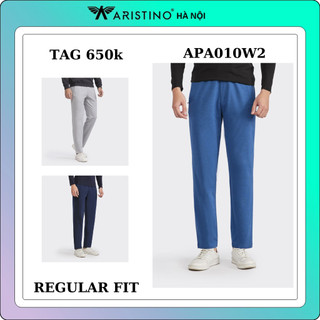 Quần thu đông Aristino dệt kim ống suông túi khóa APA010W2