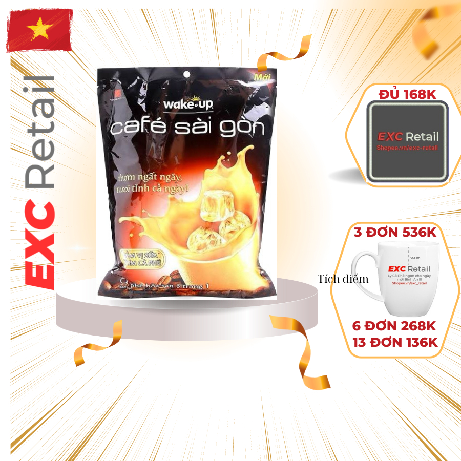 Cà phê Wakeup Sài Gòn 456gr  Cam Kết Date Mới