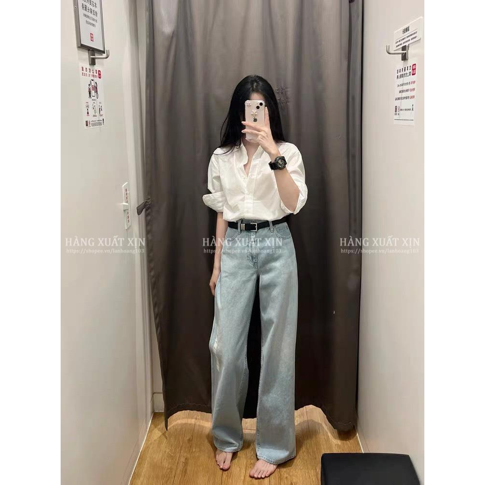 Quần culottes jean ống rộng TOM.MY hàng xuất dư xịn phối cạp chữ
