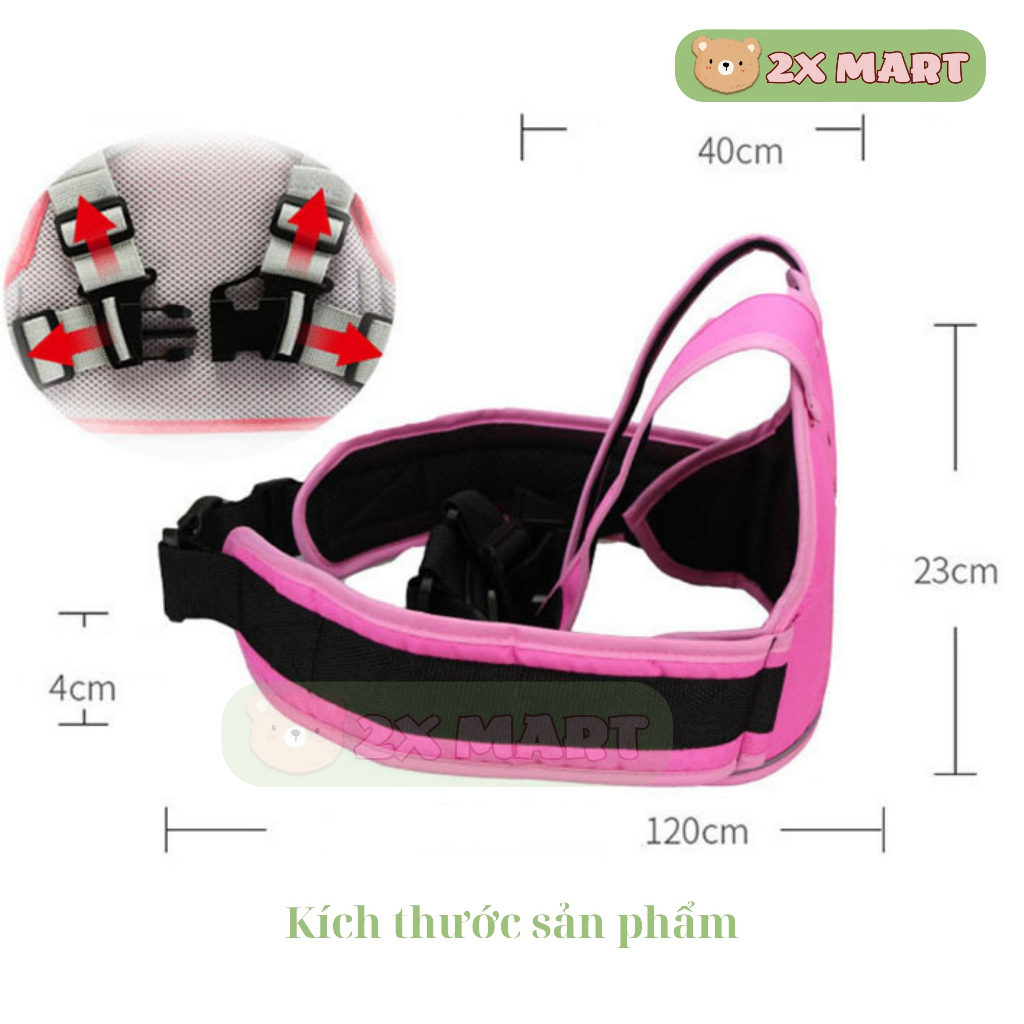 Đai đi xe máy cho bé trai gái an toàn có phản quang