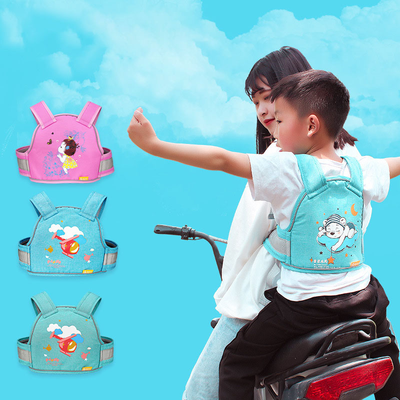 Đai đi xe máy cho bé trai gái an toàn có phản quang