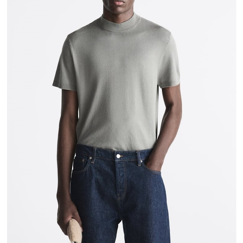 Áo thun vải dệt kim Zara authentic HIGH NECK KNIT size M