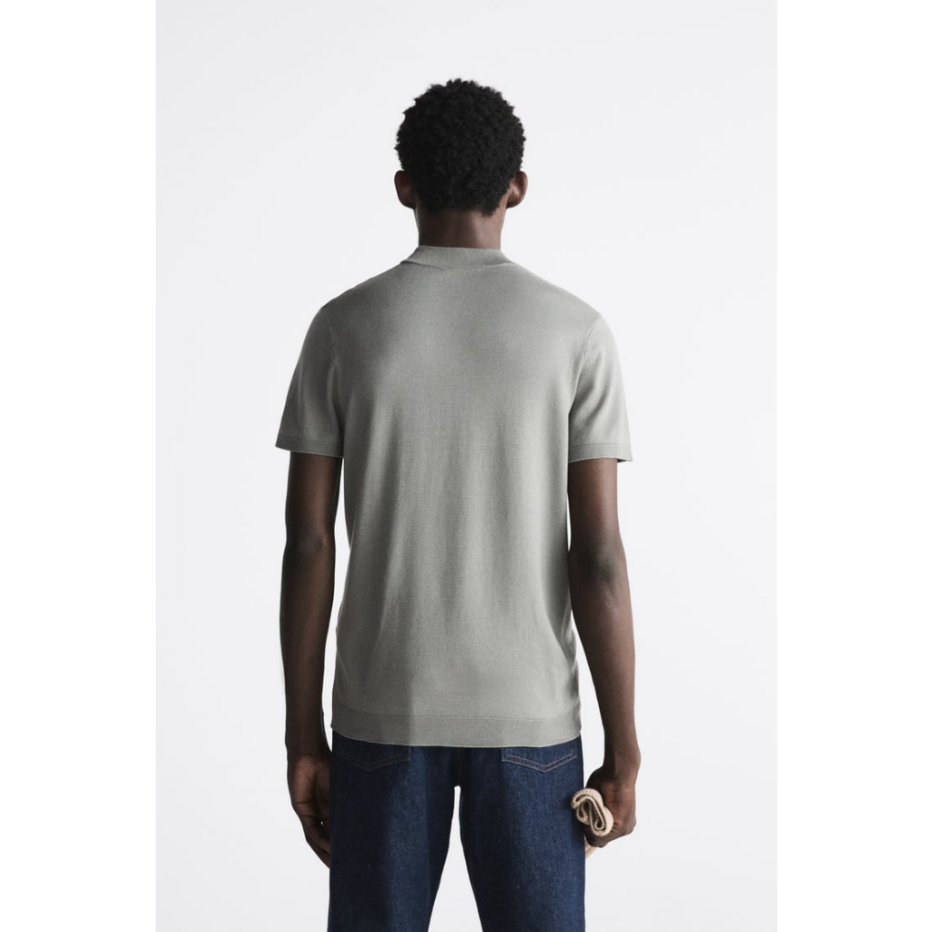 Áo thun vải dệt kim Zara authentic HIGH NECK KNIT size M